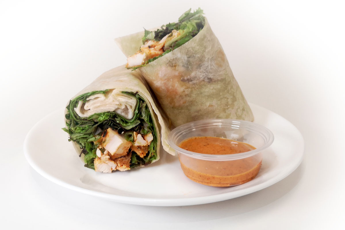 Grilled Chicken Wrap with spicy mayo