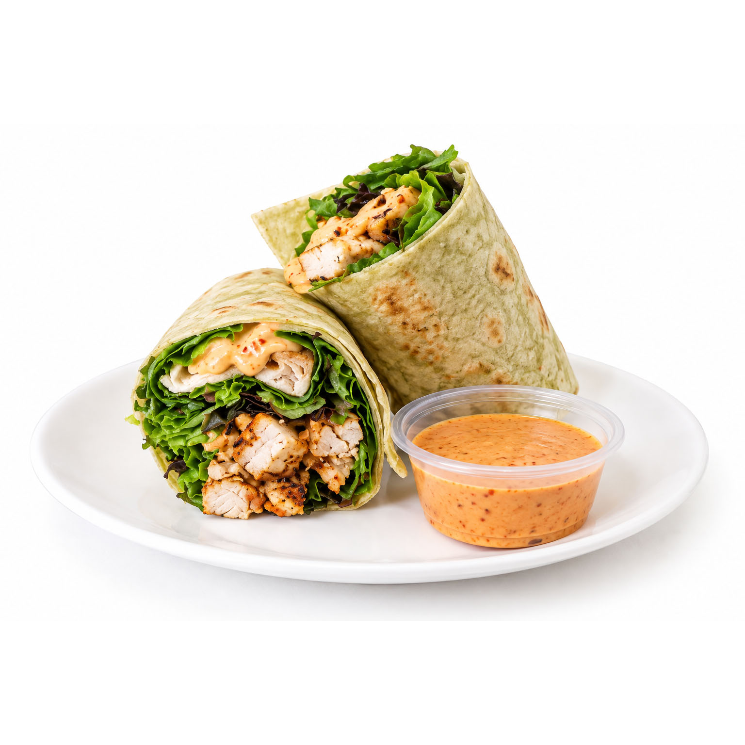 Wrap au poulet grillé avec mayonnaise épicée